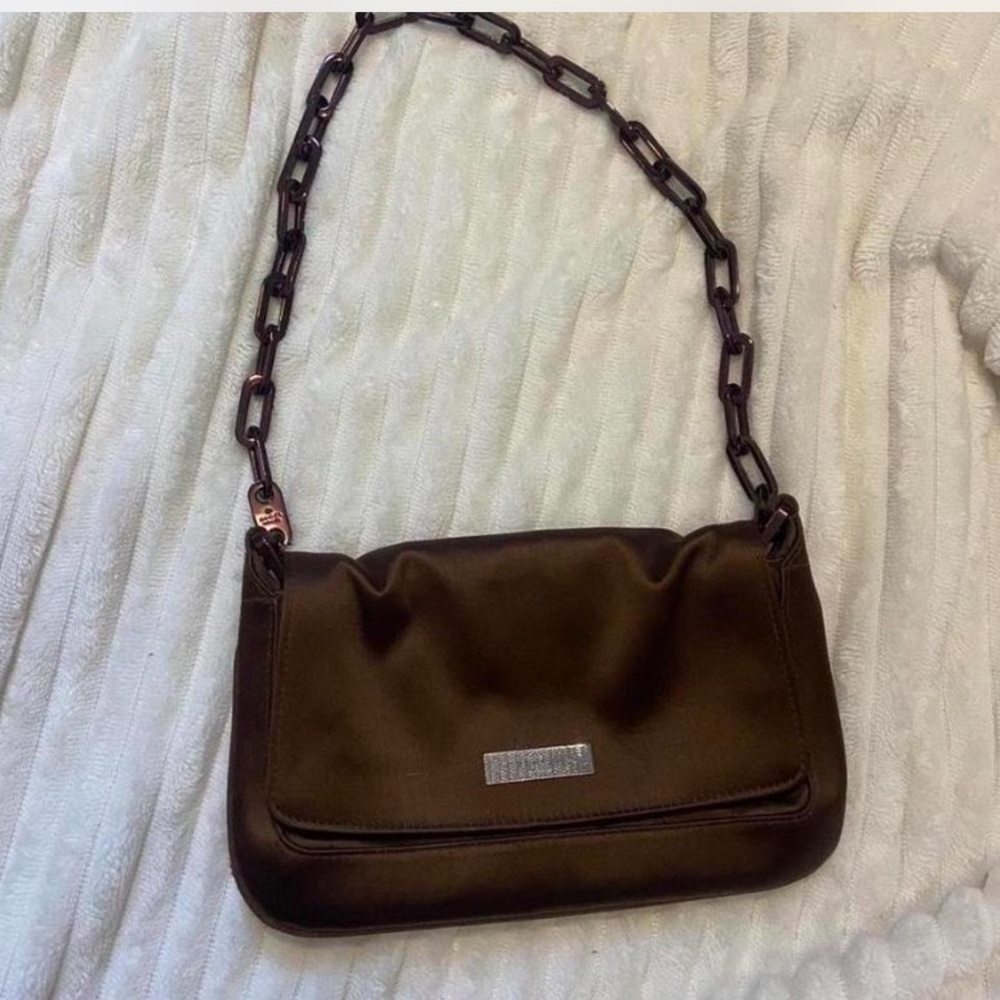 Vintage Gucci Satin Chain Link Shoulder Bag